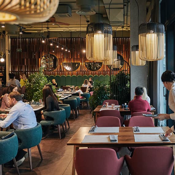 Interior do restaurante Marés e Sabores